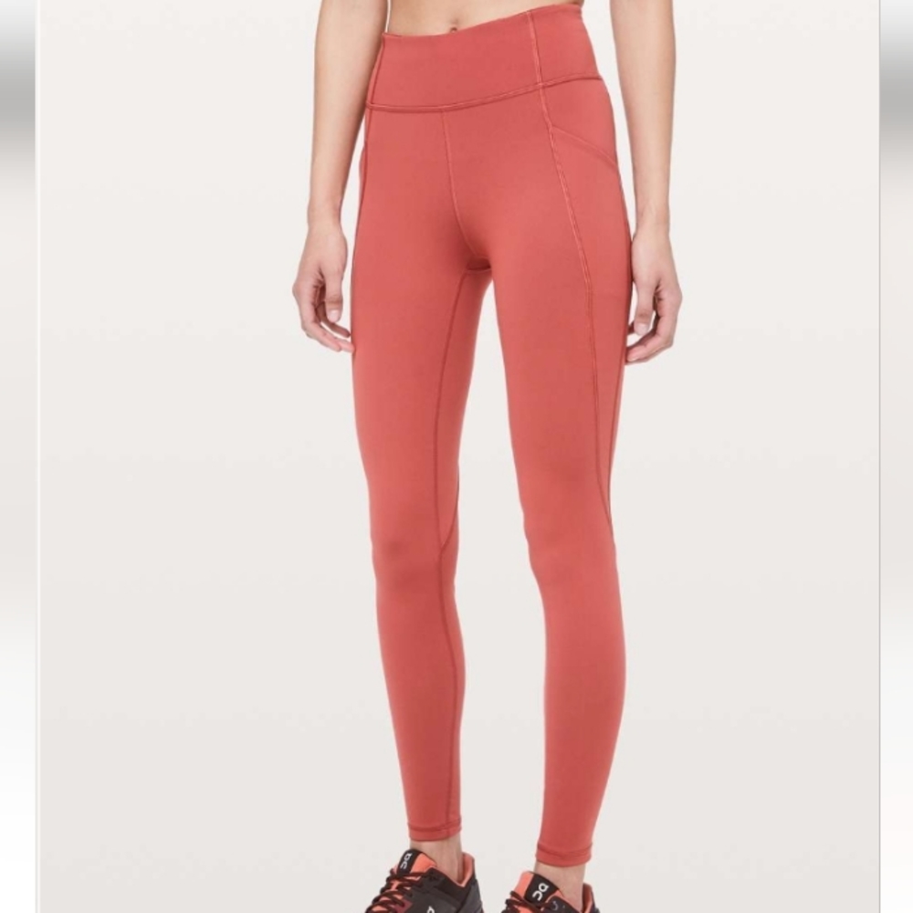 Lululemon Time To Sweat 28" Tight Brick Rose Full-On Luxtreme 8 - Picture 4 of 16